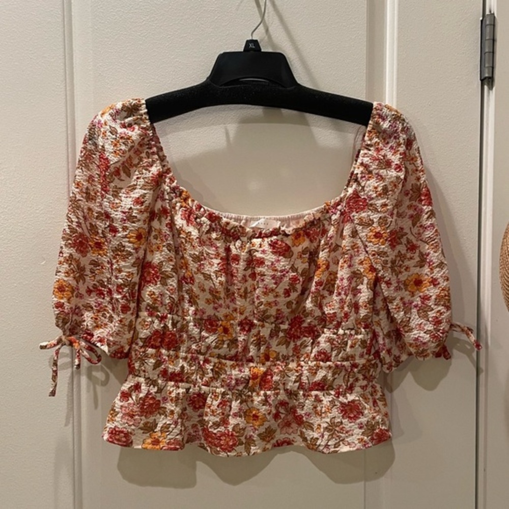 NEW…LUSH Floral Off-Shoulder Blouse
